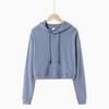 Women's Sweatshirt Fashion Cropped Hoodie Top Casual Short Solid Color Pullover