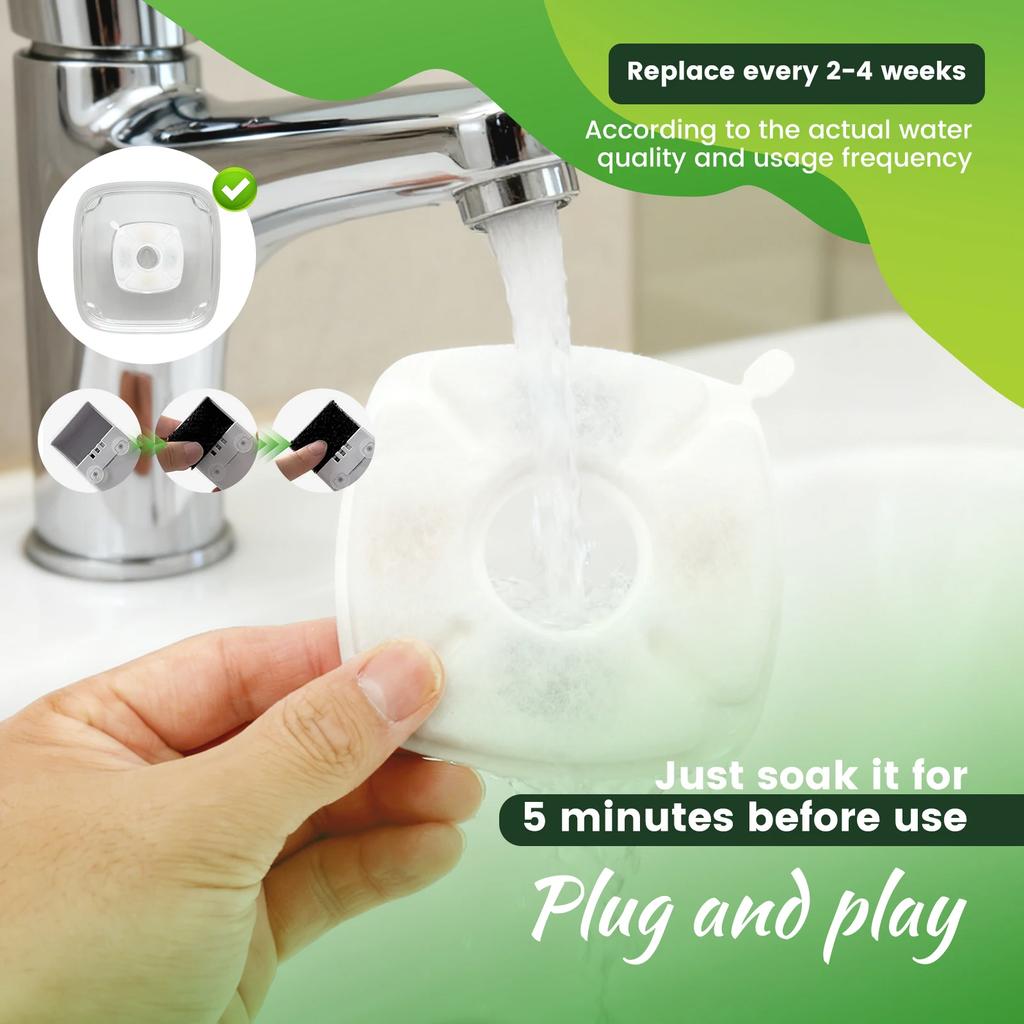 8/40 Pcs Pet Fountain Filter Replacement Efficient Cat Dog Water Fountain Filter with Triple Filtration System Pet Supplies