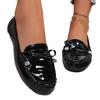 Scarpe Basse con Fiocco a Farfalla per Donna in Materiale PU con Suola in Gomma Antiscivolo