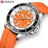 CURREN Herrenuhr Leuchtzeiger Silikonarmband Einfacher Stil Uhr für Freizeitkleidung