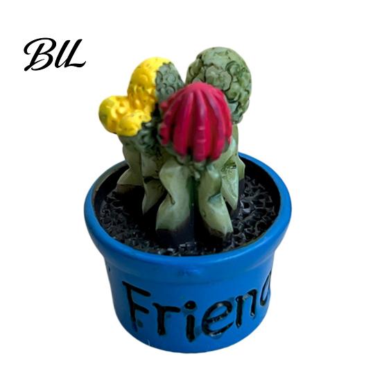 Potted Plant Magnet Cartoon Cactus Fridge Resin 3D Mini Magnetic Home Decor Plants Refrigerator Kitchen Office Decoration