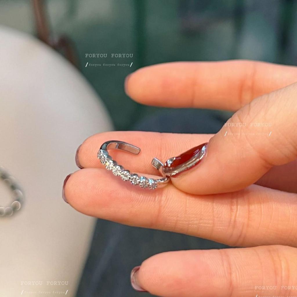 Sleek Silver Stackable Cross Ring: Enhance Your Style with a Minimalist Korean-Inspired Index Finger Set