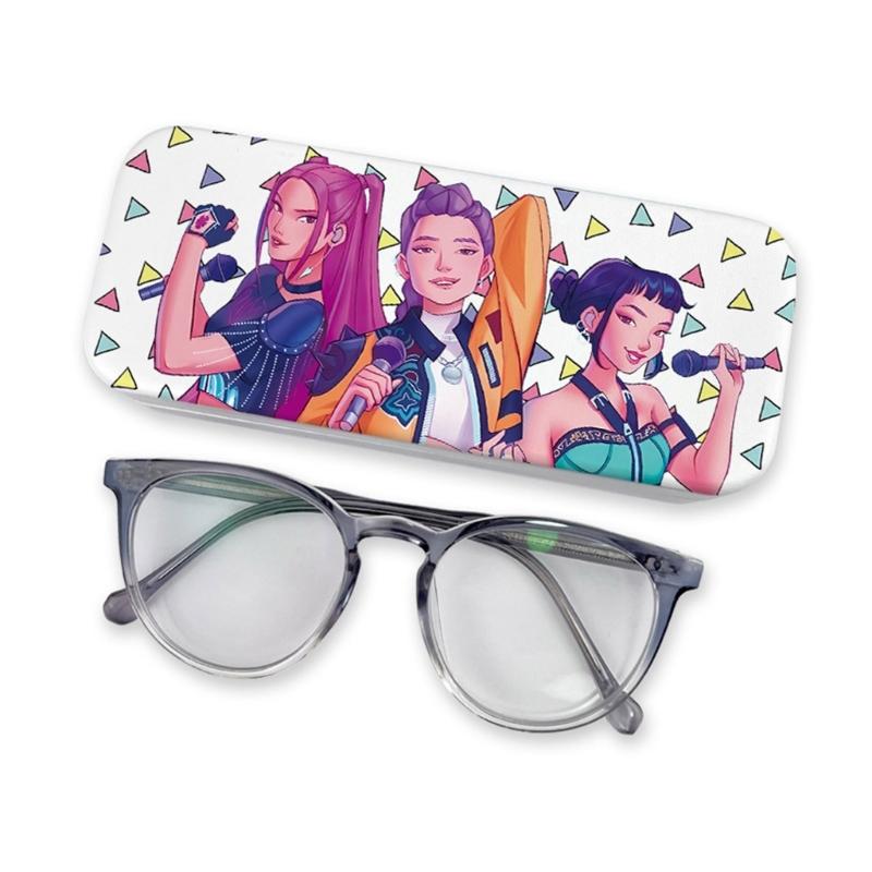 Anime PU Leather Glasses Case Witch Hunters Design Soft Lining for Scratch Prevent Eyewear Holder for Daily Travel Use