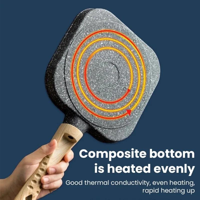 Fried Egg Pan Medical Stone Pan Non-stick Household Four-hole  Mini Breakfast Pan Fried Egg Ware Small Pancake