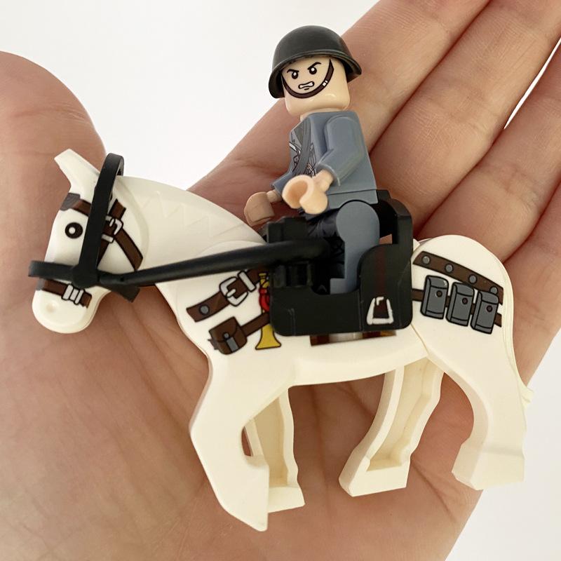 Small Particle Building Block Toy Plastic Horse Figurine Accessories Equipment War Horse Children'S Toys