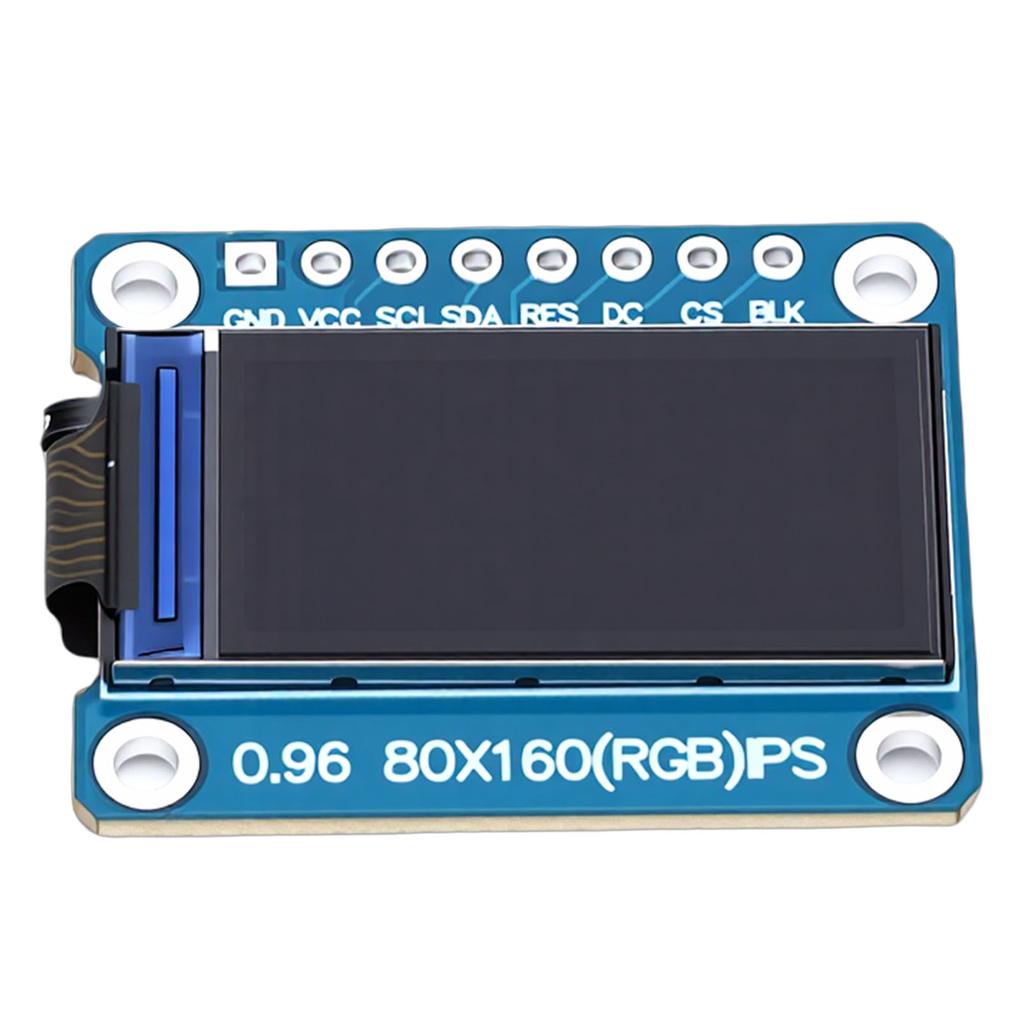 LCD Display Module Support for ST7735 Driver 0.96in Thin Film Transistor 80x160 Resolution Onboard IPS Full Color