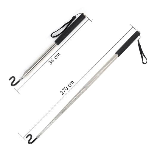 FANAHOKO Cable Routing Hook, Extendable Magnetic Pickup Tool with S-Hook, Replaceable Tip, Maximum Length: 2.7m, Minimum Length: 36cm