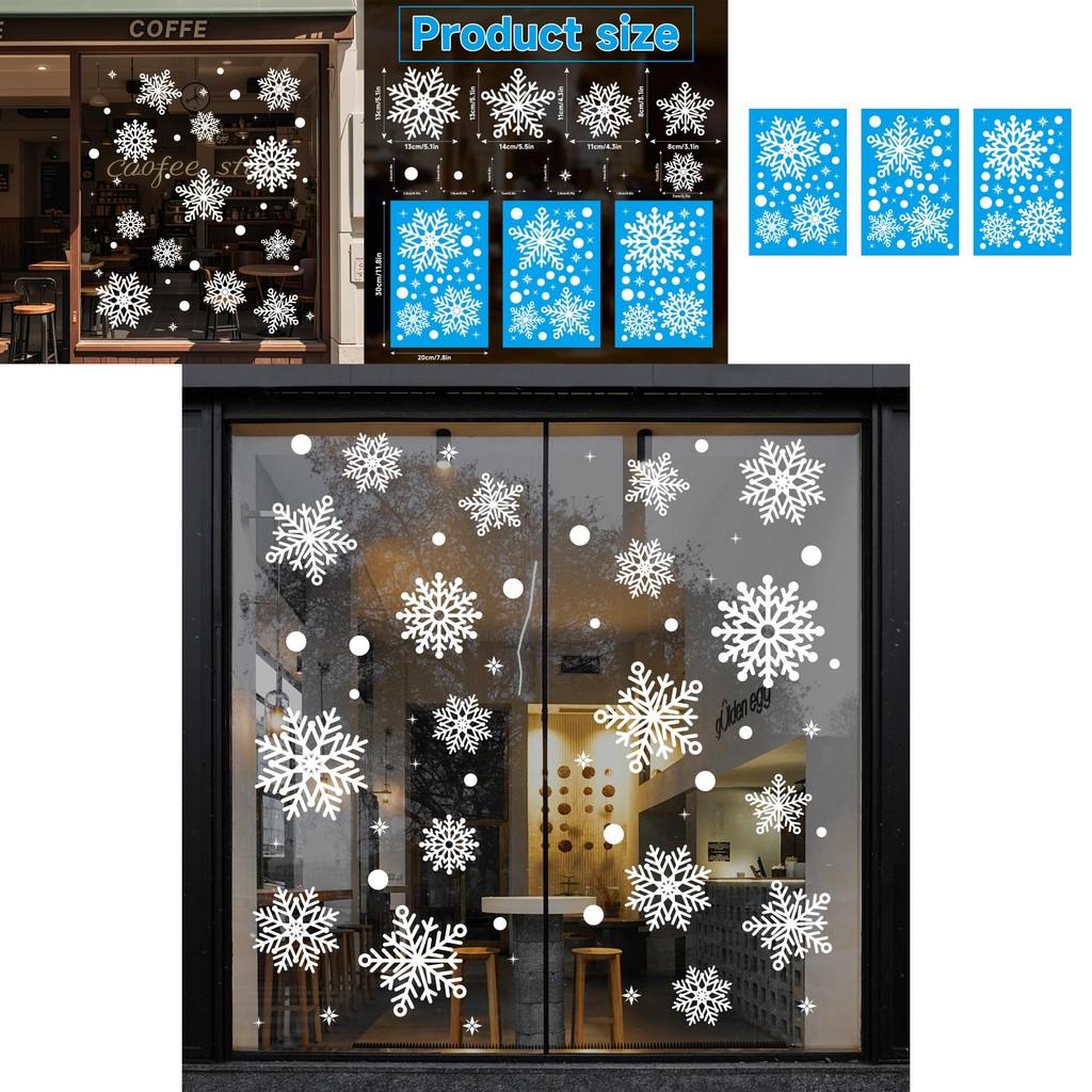 Kerst Sneeuwvlok Statische Raamsticker Pvc Voor Vakantiedecoratie Set van Drie