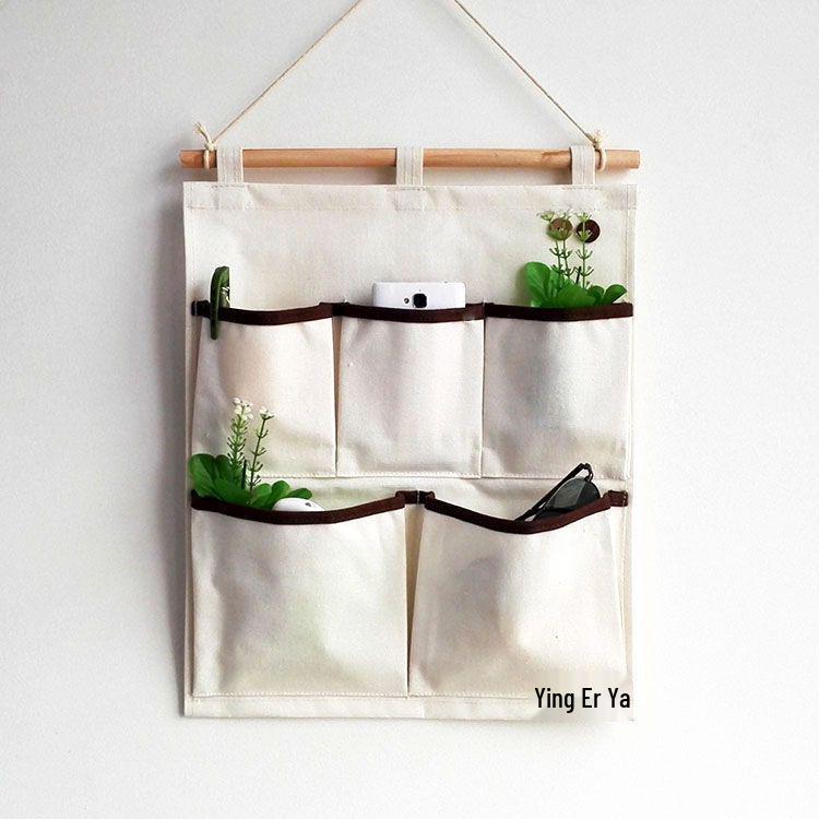 Multi-layer Fabric Hanging Storage Bag for Dormitory and Wardrobe Door, Wall-Mounted Phone Organizer