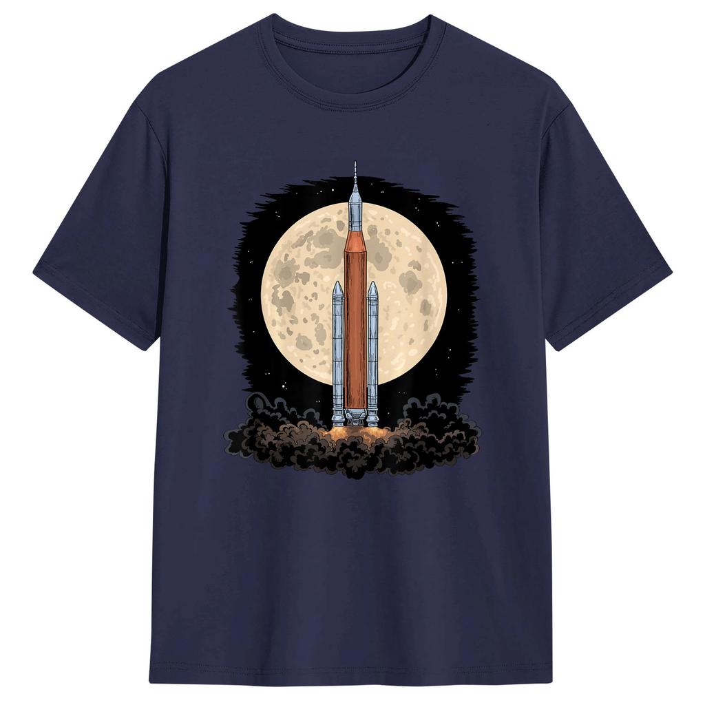 Artemis 1 SLS Rocket Launch Mission To The Moon And Beyond T Shirts Cotton Tops Short Sleeve Round Neck Tees Original TShirt