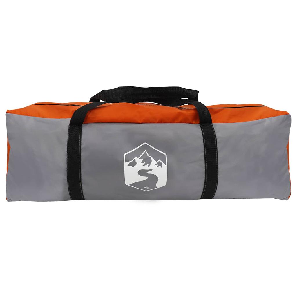 Family Tunnel Tent with Rain Fly Waterproof Gray and Orange