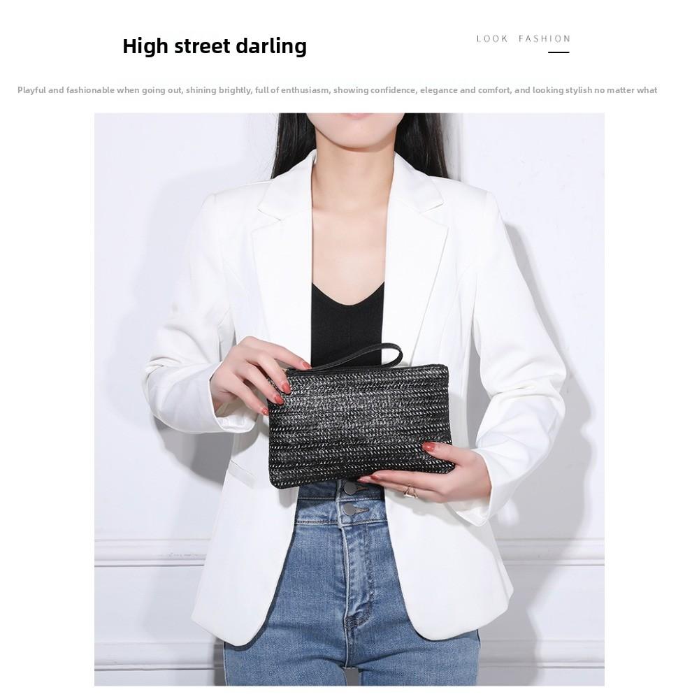 Summer Women's Straw Bag Clutch Bag, Personalized Versatile and Large-capacity Women's Wallet, Super Light and Thin