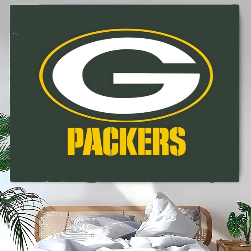 Green Bay Packers Tapestry Wall Hanging Room Background Cloth Home Decor Beach Mat Yoga Mat Sofa Bed Sheet