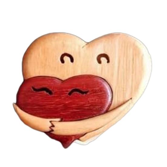 Walentynki Drewniane Serce Kieszonkowe Mini Serduszka Przytulanki Pamiątkowy Żeton z Kartką Romantyczny Prezent dla Par Rodziny Przyjaciół Kochanków