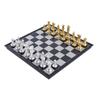 Folding Chessboard Chess Game Gold Silver Beginner Chess Set Portable Chess Set Board Game Plastic for Children Adult Party
