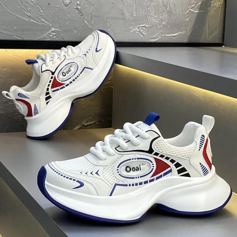 

Сетчатые дышащие спортивные повседневные туфли мужские четырехсезонные с мягкой подошвой, противоскользящие, удобные, для бега на открытом воздухе, студенческие спортивные туфли 39 белый