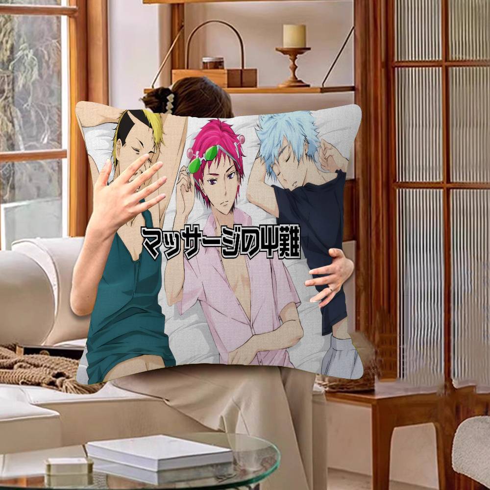 Saiki K Japanese Anime 45*45cm Cushion Cover Pillow Cover Decor Pillowcase Home Pillowcase For Couch Pillow