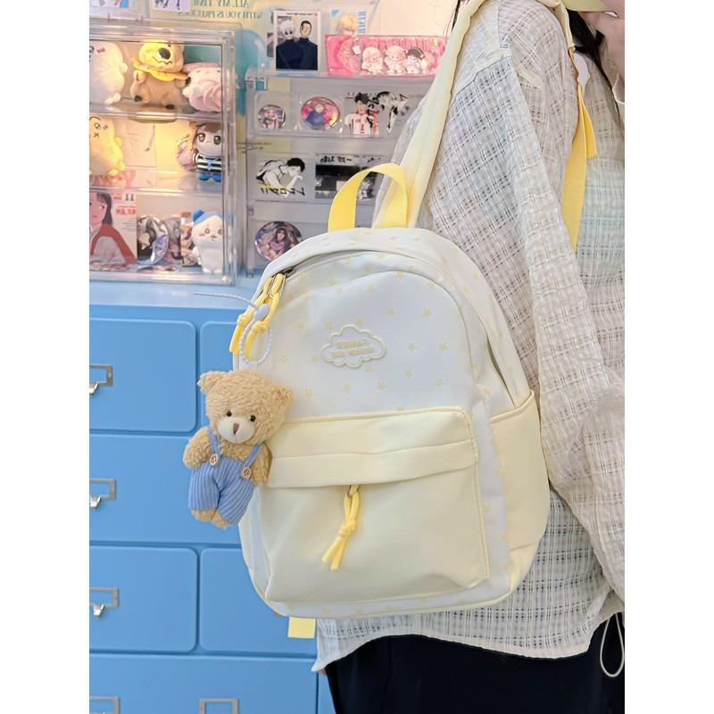 School Bag Large Capacity Bag Small Fresh College Style Two-color Student Backpack College Student Leisure Travel Backpack