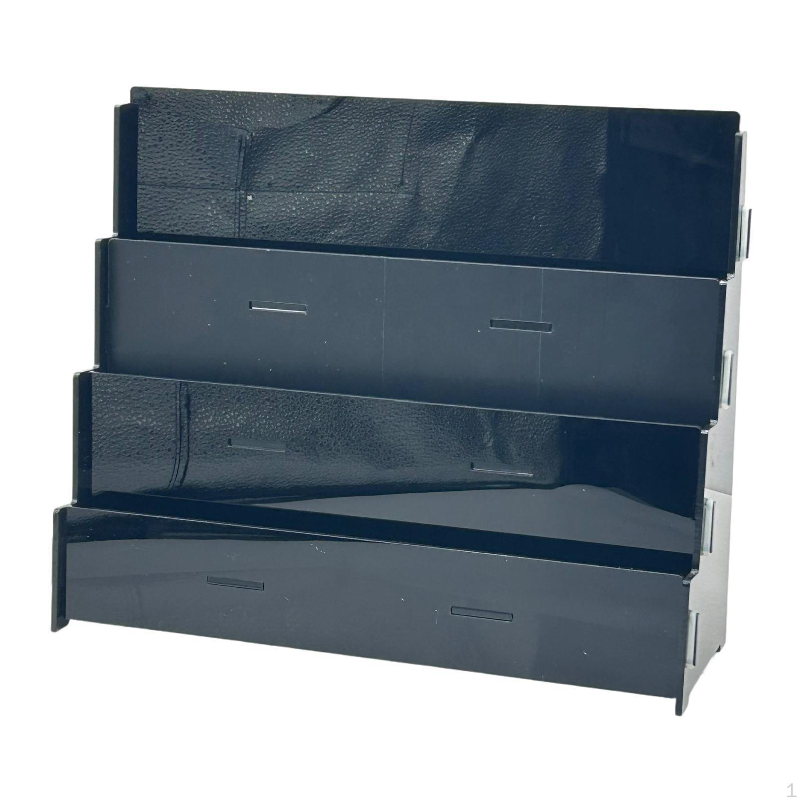 3-х уровневая акриловая стойка-держатель для дисплея, настольная стойка, спортивная полка для карточек, органайзер для розничной торговли Black