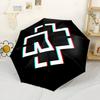 Black Rose Symbol Compact Travel Automatic Umbrella with 8-Rib Foldable Design for Women/Men Fashionable Accessory Birthday/Christmas Gift