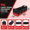 Universal Large Trunk Organizer For Car Collapsible Multi Compartment Trunk Storage Bag With 2 Retractable Straps