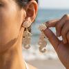 Maximalistischer Mermaidcore Schmuck Imitation Perle Muschel Stecker Seepferdchen Hängeohrringe Sommer Strand Strass Meerestier Hänger