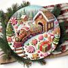 Metal Tin Sign Christmas Train Tree Holiday Wall Decor Home Gift