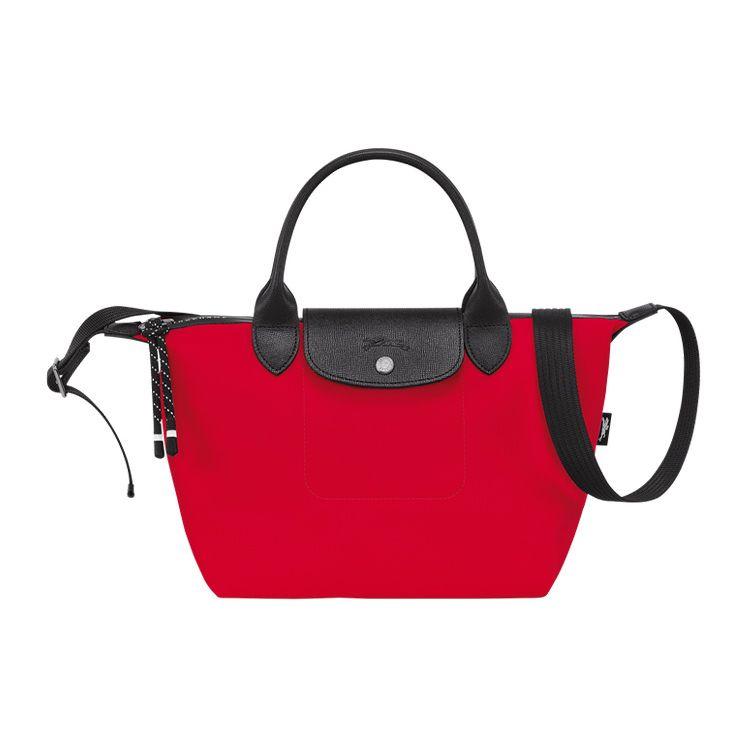 

Longchamp Le Pliage Energy 25 Snap Zipper Closure Canvas And Leather Shoulder Crossbody Tote Bag Small Women bags Fuchsia 1512HSR642 Furong Red