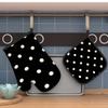 2PS Black and White Polka Dot Oven Mitt2PS - Heat Re2PSi2PStant Kitchen Glove2PS for Cooking, Bakin