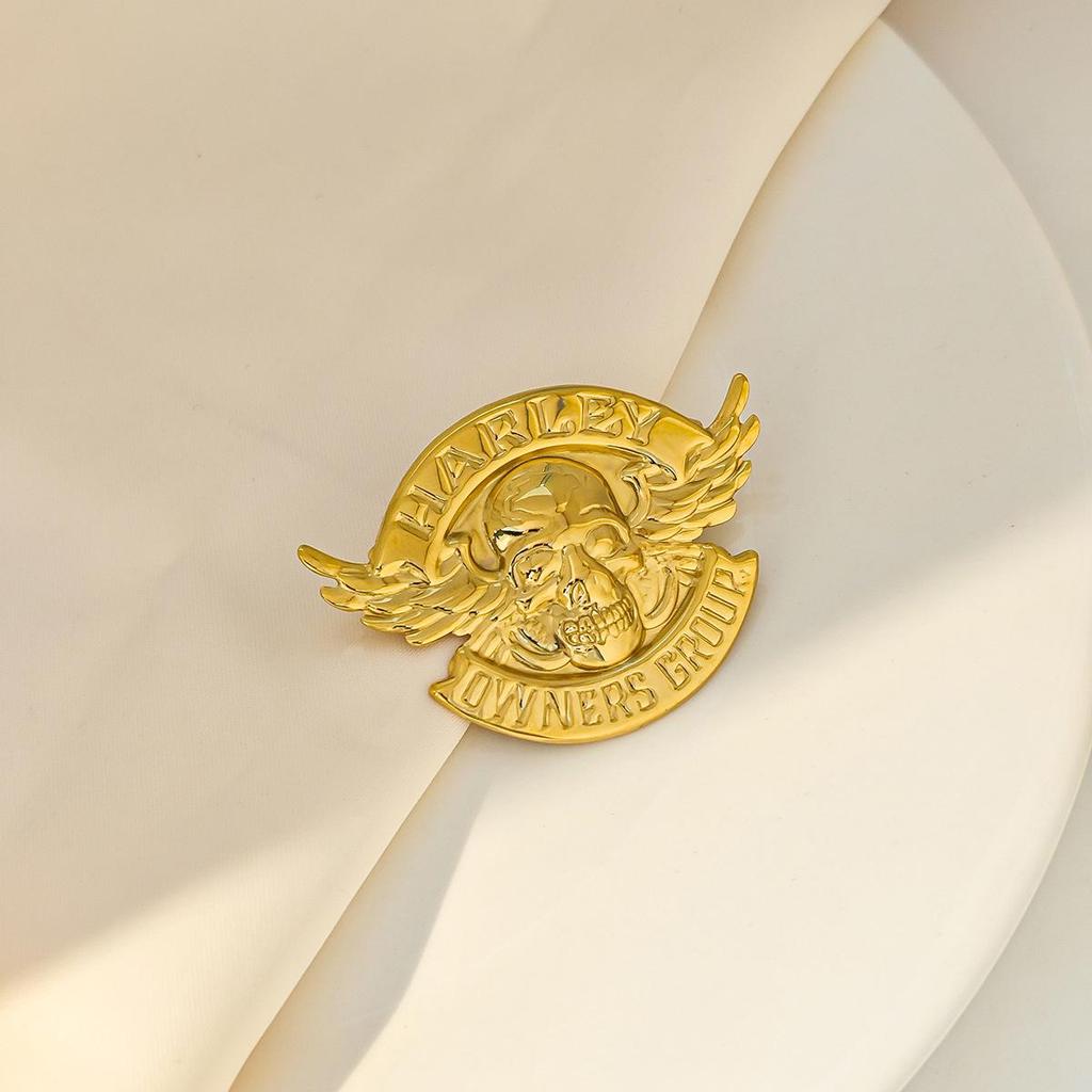 Kreatywna broszka Anioł Słonecznik i Plisowany Orzeł - Pin ze stali nierdzewnej