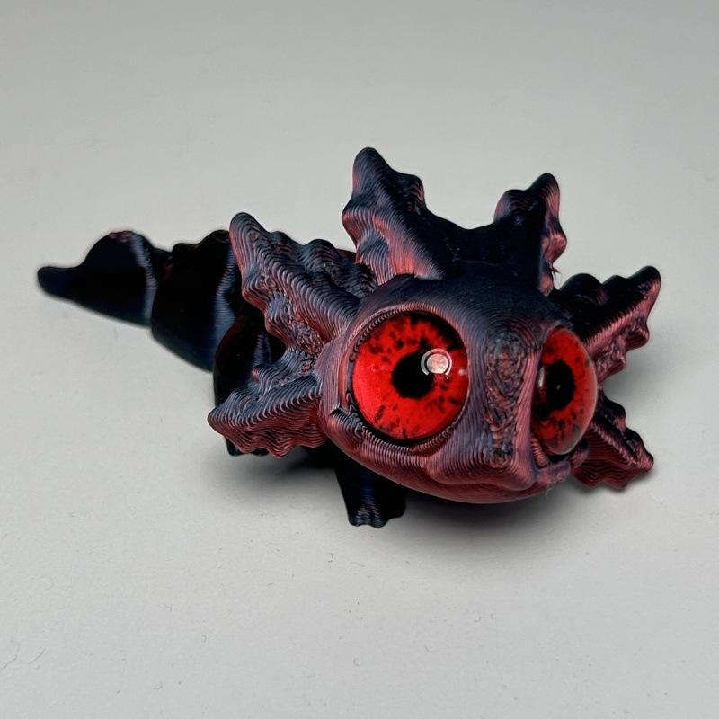 3D Printed Salamander Figures Animal Toys Multi-Joint Movable Simulation Eyes Fidget Toys Home Accessories Desk Decor Kids Gift