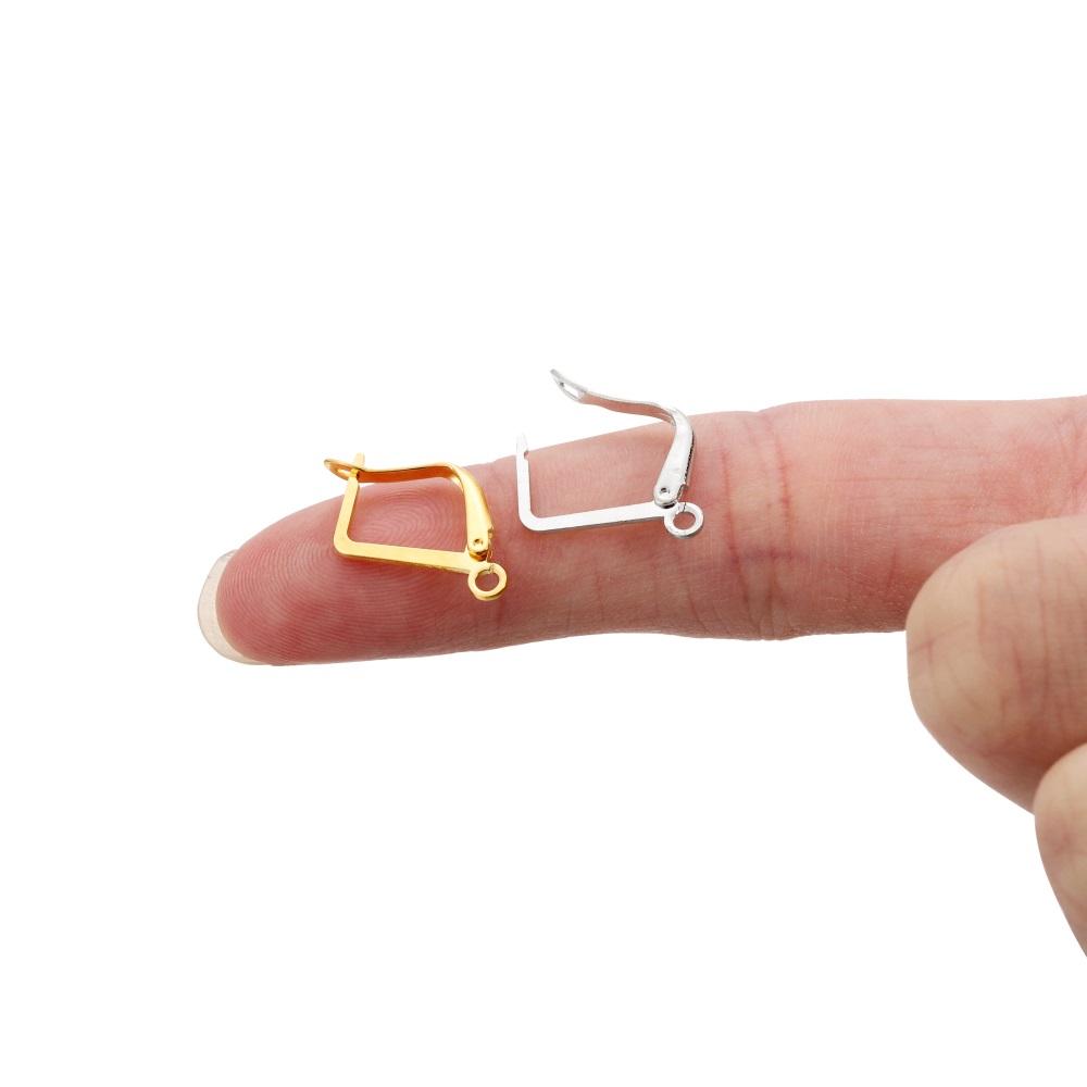 50pcs/lot French Earring Hooks Lever Back Open Loop Setting For DIY Earring Clips Clasp Jewelry Making Supplies Accessories
