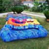 1-Person Tropical Print Quick-Inflating Beach Lounger - Durable Oxford Fabric, Self-Inflating Air Mattress for Camping, Festivals & Outdoor Relaxation