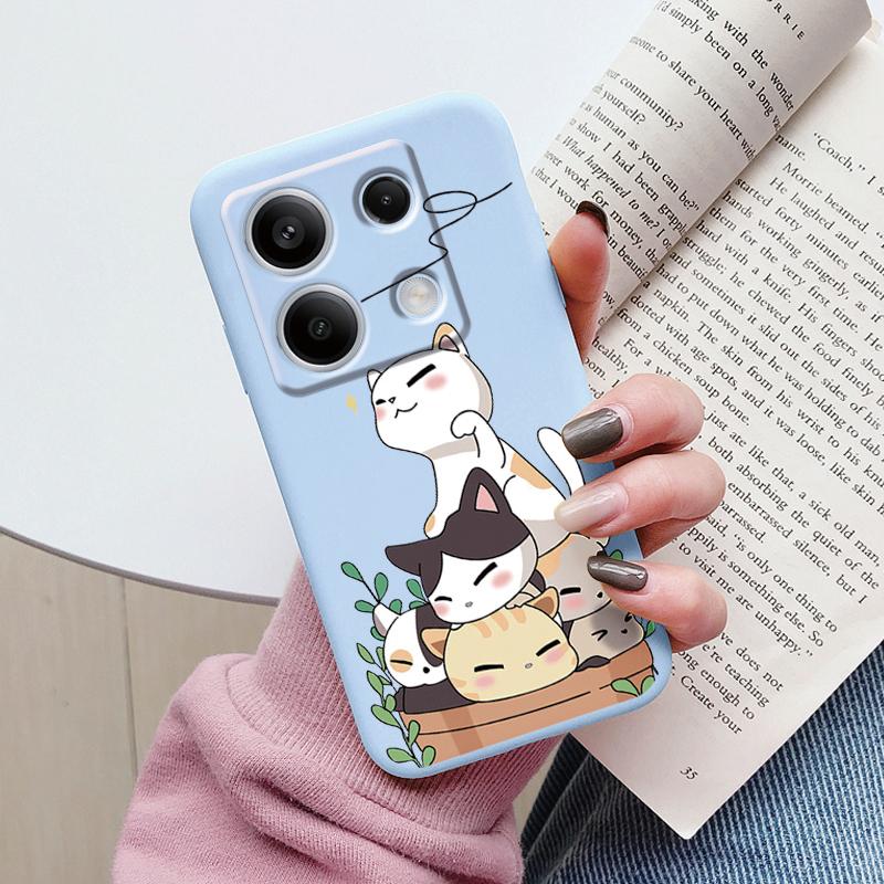 Case For Redmi Note 13 Pro 4G 5G Cute Heart Flower Back Cover Soft Silicone Matte Protective Fundas For Redmi Note13 Pro Bumper