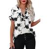 Women's Fashion Oversized White 3D Flower Print T-Shirt Summer Blouse Tee Female Tops Clothing