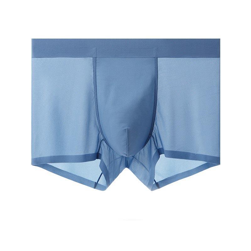 WTEMPO Mens Sexy Underwear Ice Silk Boxers Shorts Super Thin Transparent Low-rise Breathable Men Panties