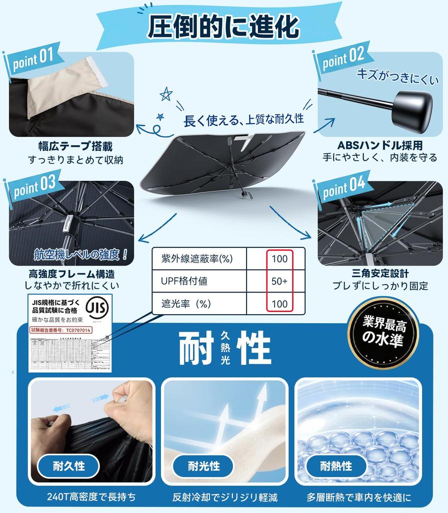 New for 2026! [Prevents Interior Temperature Rise, Heatwave Protection, Compatible with Almost All Car Models] Beige (Limited Color) Nmoiss Car Sunsha