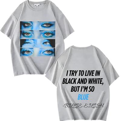 Maglietta Billie Occhi Azzurri da uomo donna Oversize 100% Cotone manica corta Stampa estiva Top unisex