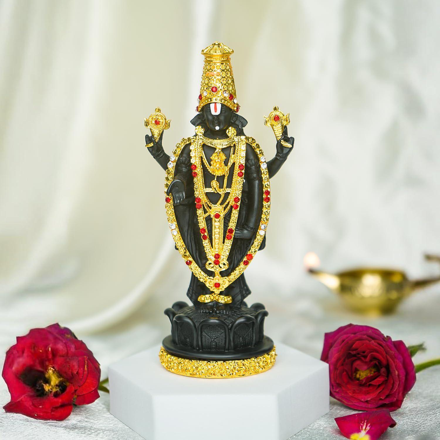 

Tirupati Balaji Idol (Size: 12 cm) | Lord Venkateswara Idol for Car Dashboard, Pooja Room, Home Decor & Office Desk |