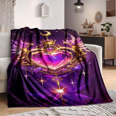 1PC Fantasy Winged Heart Decor Blanket, Throw For Sofa, Bed, Travel, Camping, Livingroom,