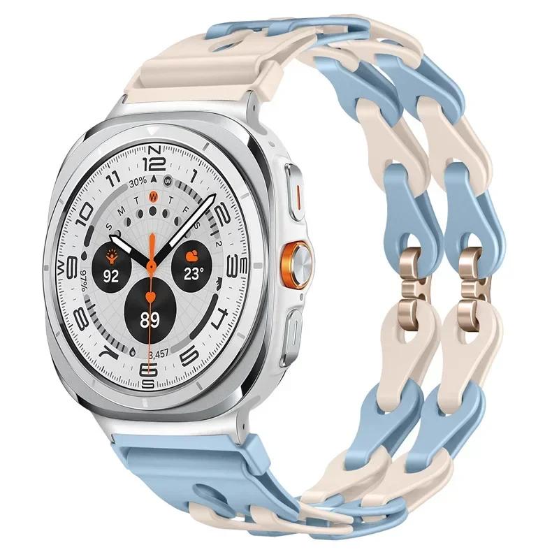 Silicone Chain Strap for Samsung Galaxy Watch 2025/7 Ultra 47mm Wristband Band Bracelet for Galaxy Watch ultra 2025 Watchband