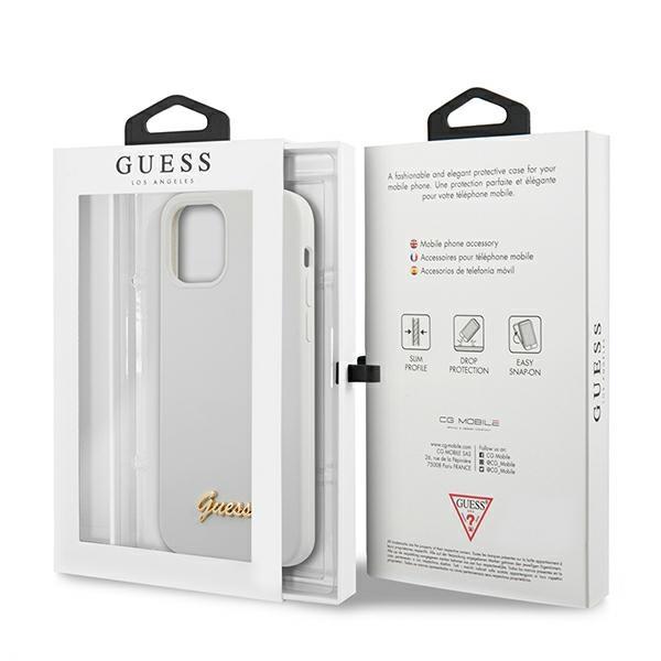Guess Guhcp12Slslmgwh Iphone12 Mini 5,4 Biały/White Hardcase Metal Logo Script