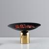 Metal Base Circular Resin Fruit Tray, Candy, Jewelry Storage Tray, Living Room Desktop Storage Tray, Home Decoration