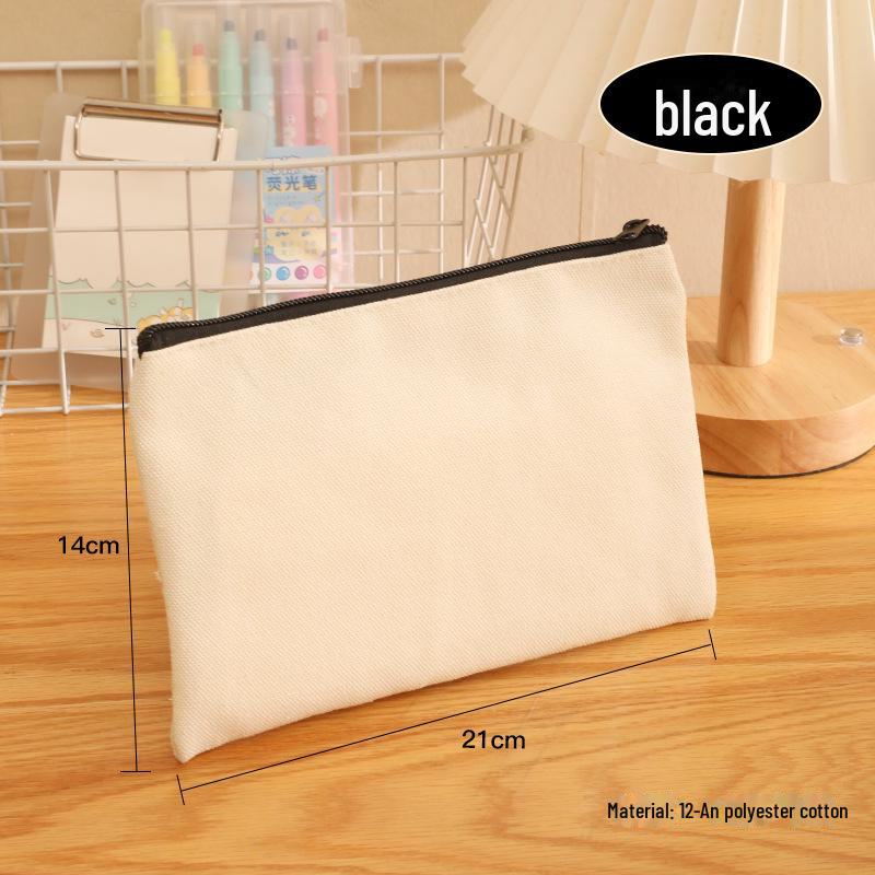 DIY Hand-Painted Zipper Pouch - Customizable Logo Cosmetic & Pen Storage Bag