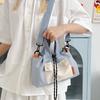 Cloth Nylon Crossbody Bag Contrast Color Drawstring Bucket Bag Fashion Shoulder Pouch  Students