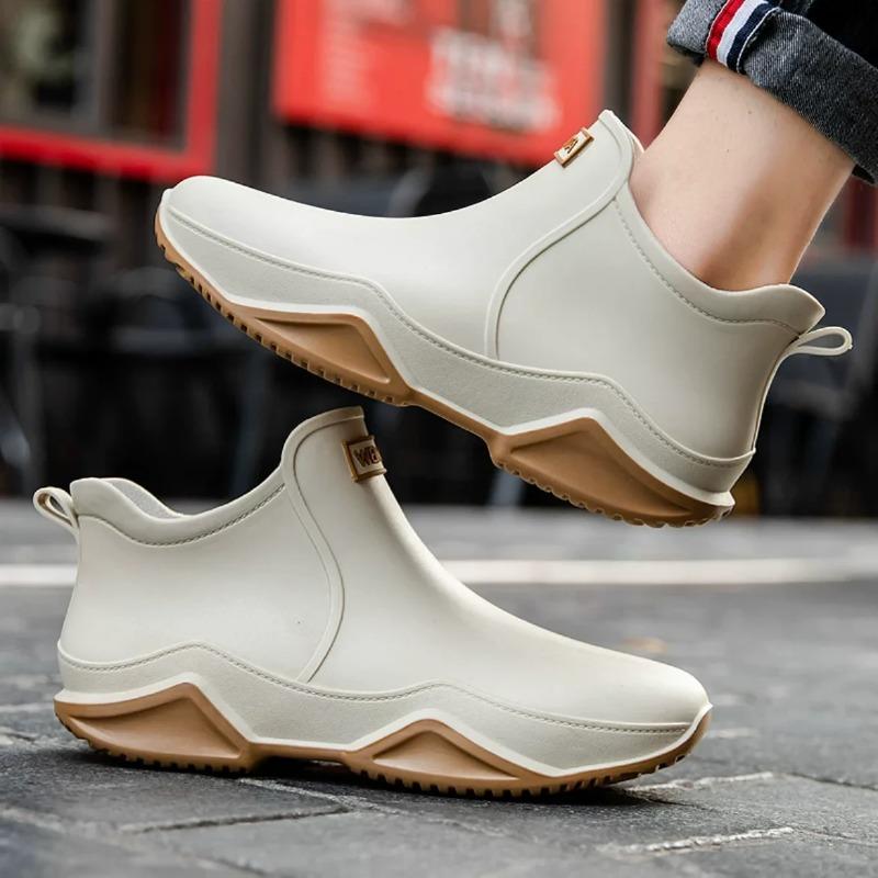 

Fashionable Men & Women’s Ankle Rain Boots Anti-Slip Waterproof Shoes Work Boots Suitable For Summer & Winter Rainy & Snowy Day 36 чорний