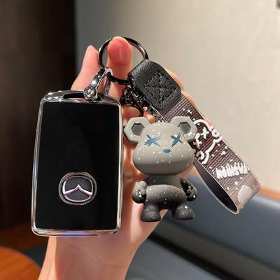 For Mazda 3 Key Case CX4 CX5 Ateza CX30 Key Cover Leather Keychain Holder for Mazda Cars Accessories