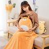Cartoon Animal Two-in-One Pillow Blanket – Multifunctional Quilt for Home & Office, Customizable with Logo