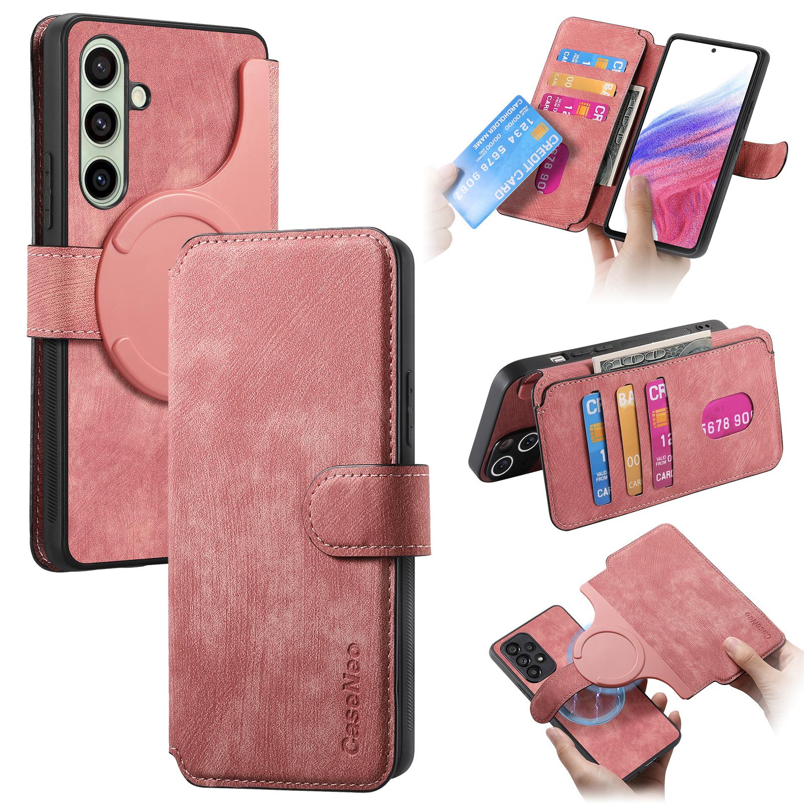

For Samsung Galaxy A26 5G Magnetic Case CASENEO Detachable Leather Phone Wallet Cover Pink