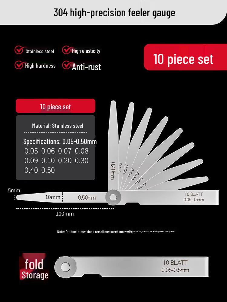 

Stainless Steel High Precision Valve Clearance Feeler Gauge with 5 Yuan Newcomer Discount
